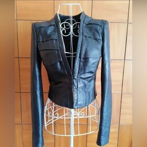 Genuine Real Leather Layered Moto Jacket Coat size XS or XXS like New